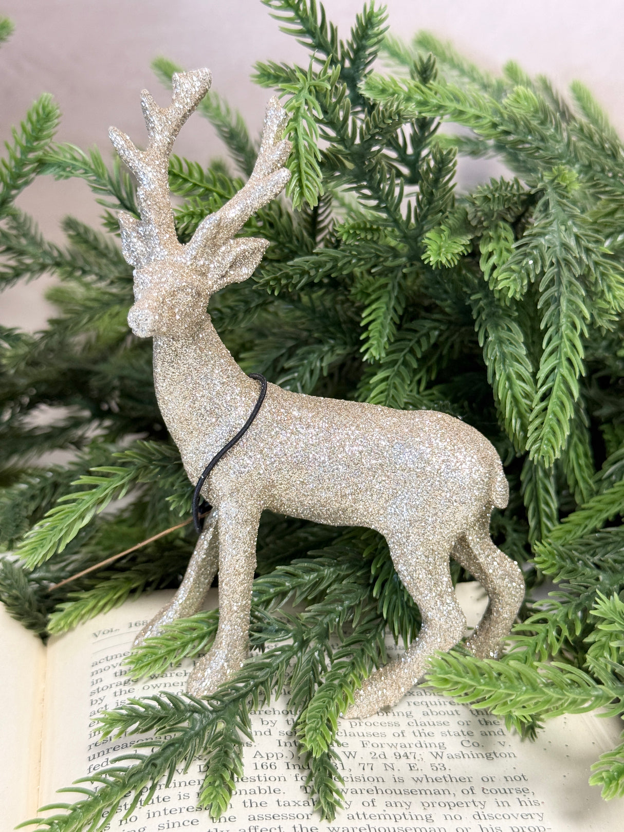 Mini Glittering Silver Reindeer