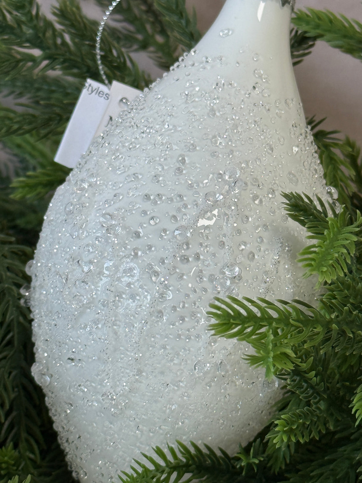 Icy Holiday Glass Ornament - 2 Styles