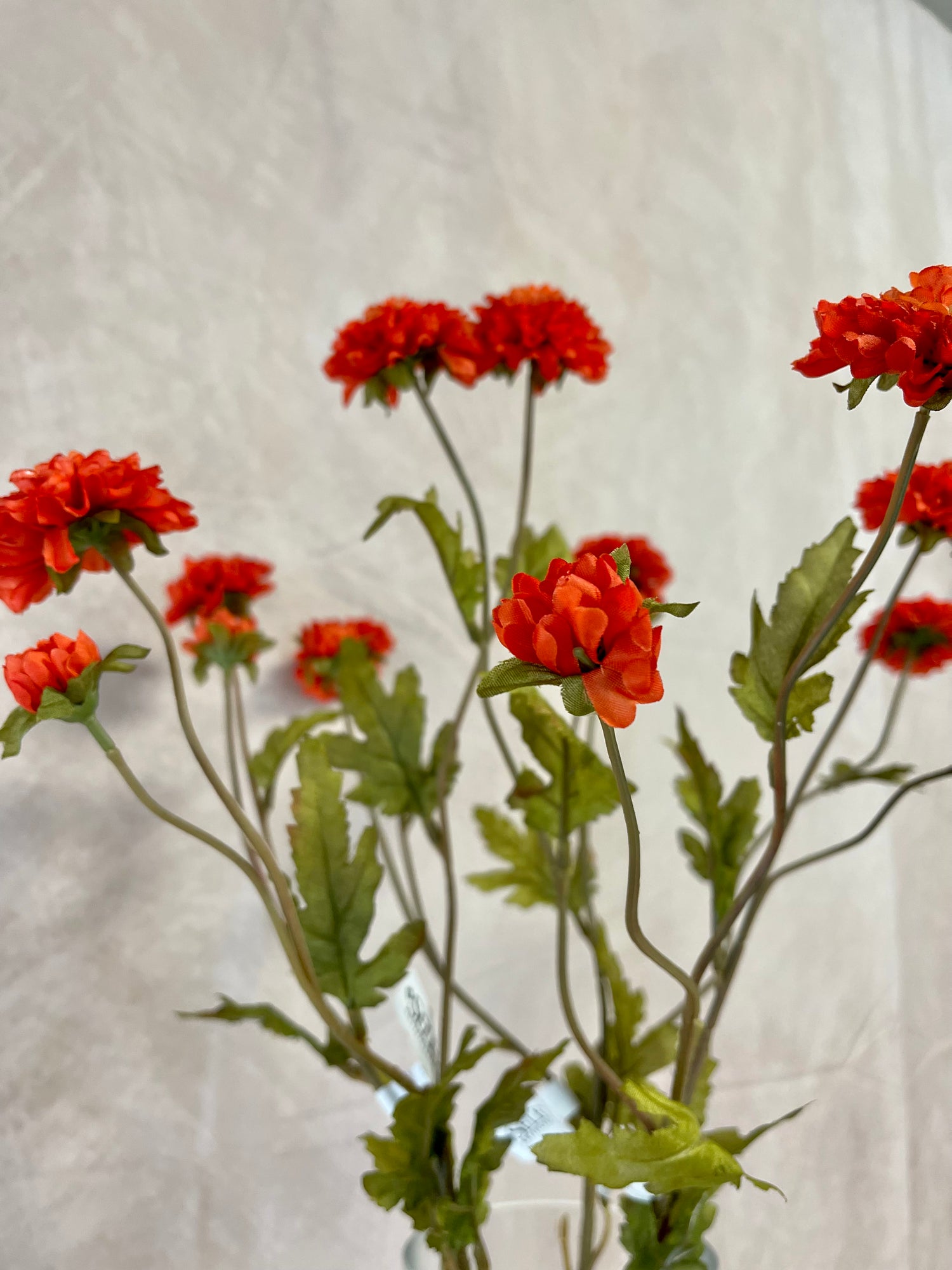 Warm Orange Pom-Pon Mum Spray