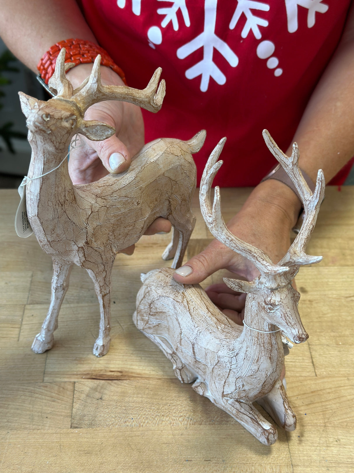 Resin Winter Chalet Deer - 2 Sizes