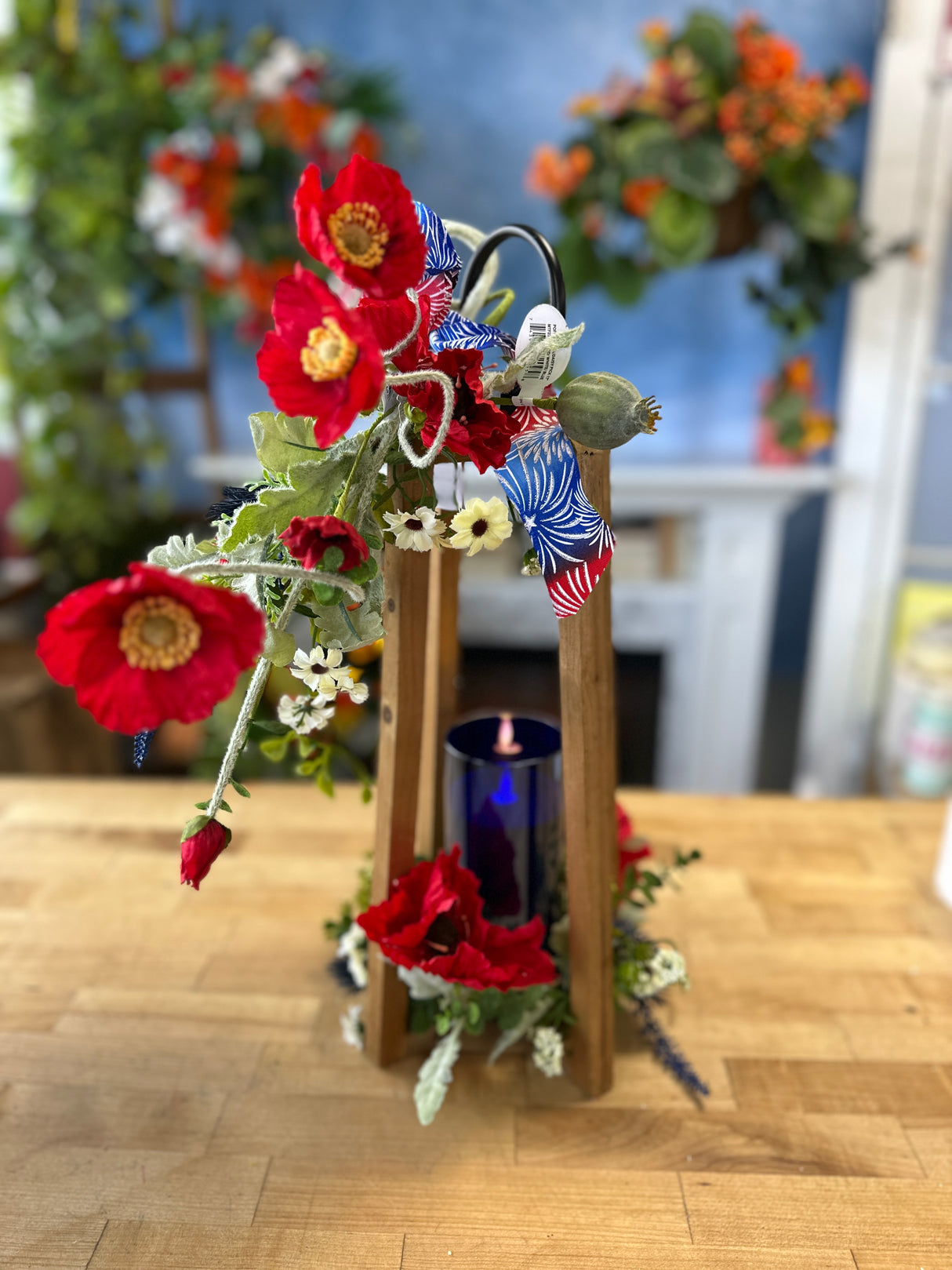 Blue Moving LED Glass Candle Set