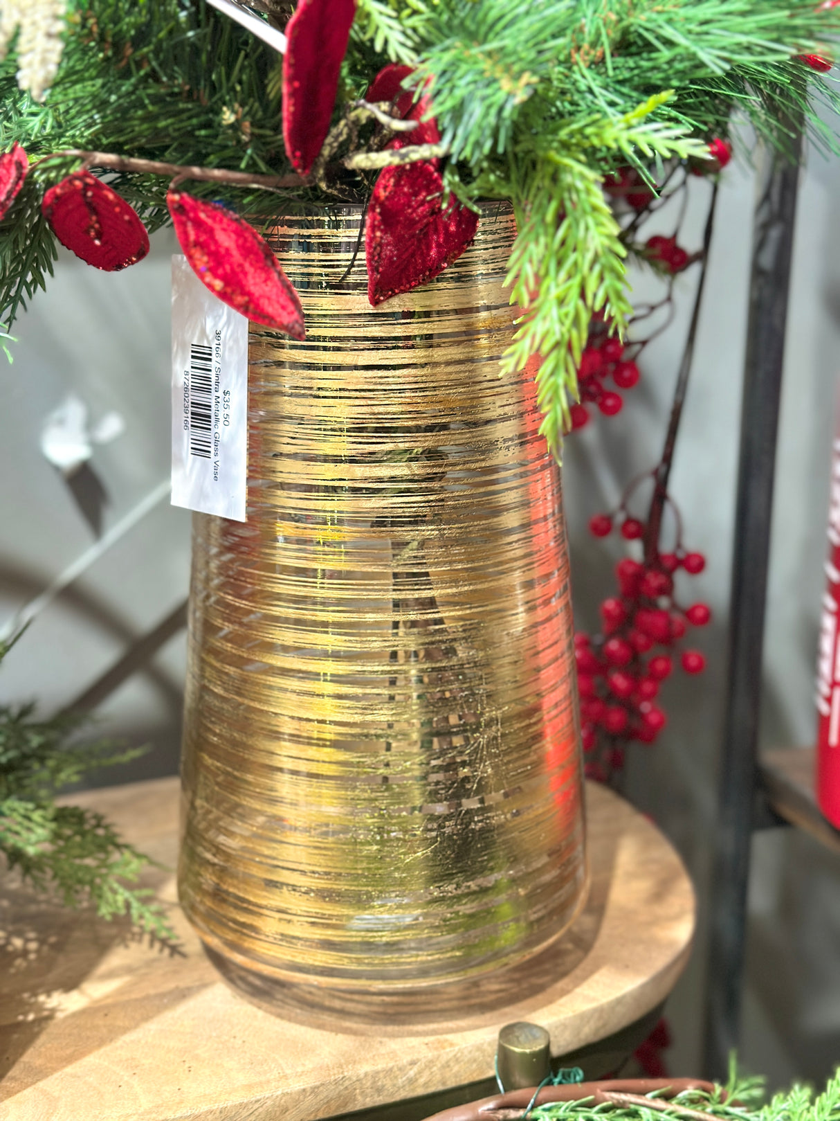 Sintra Metallic Glass Vase