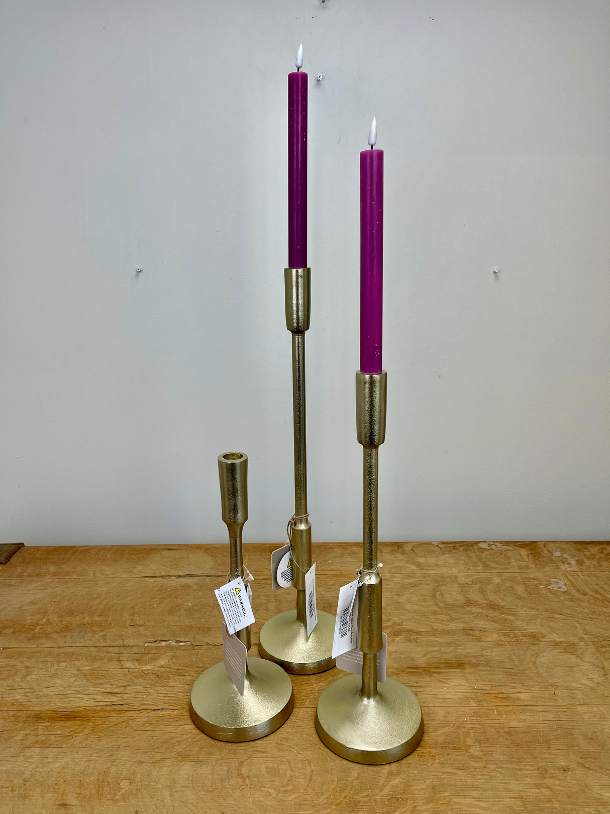 16" Champagne Taper Candleholder
