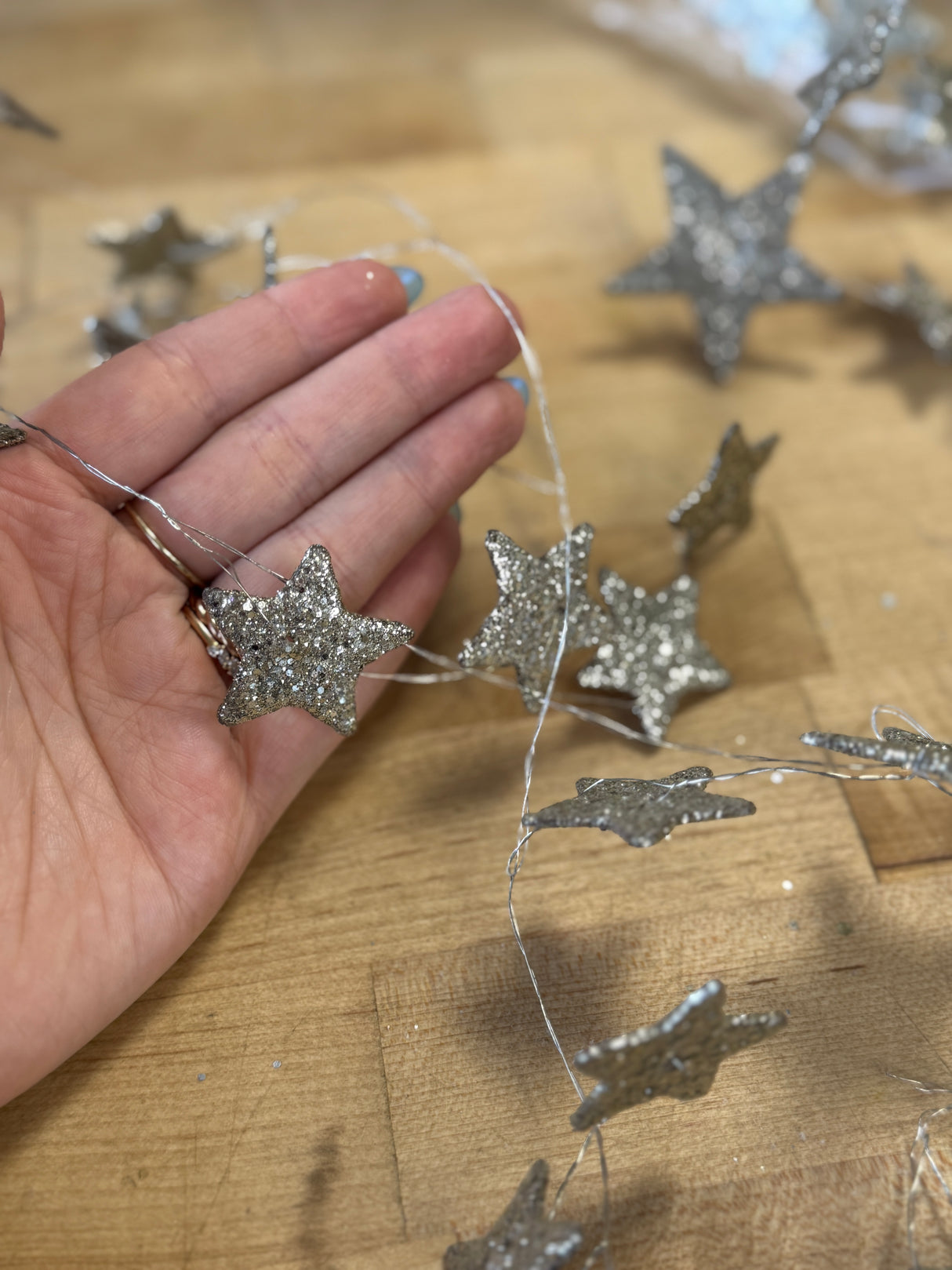 Star Shaped Garland with Glitter