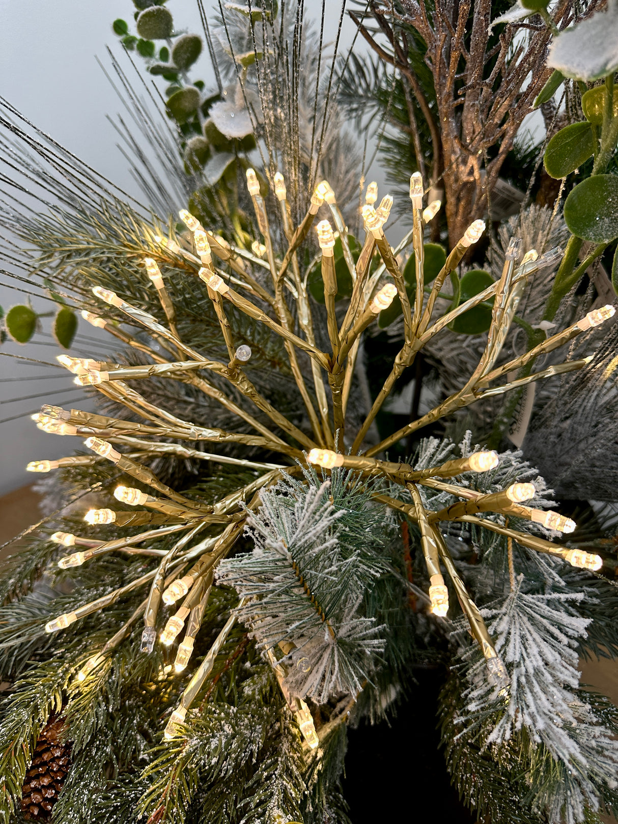 Outdoor 12" Matte Gold Shimmering Starburst