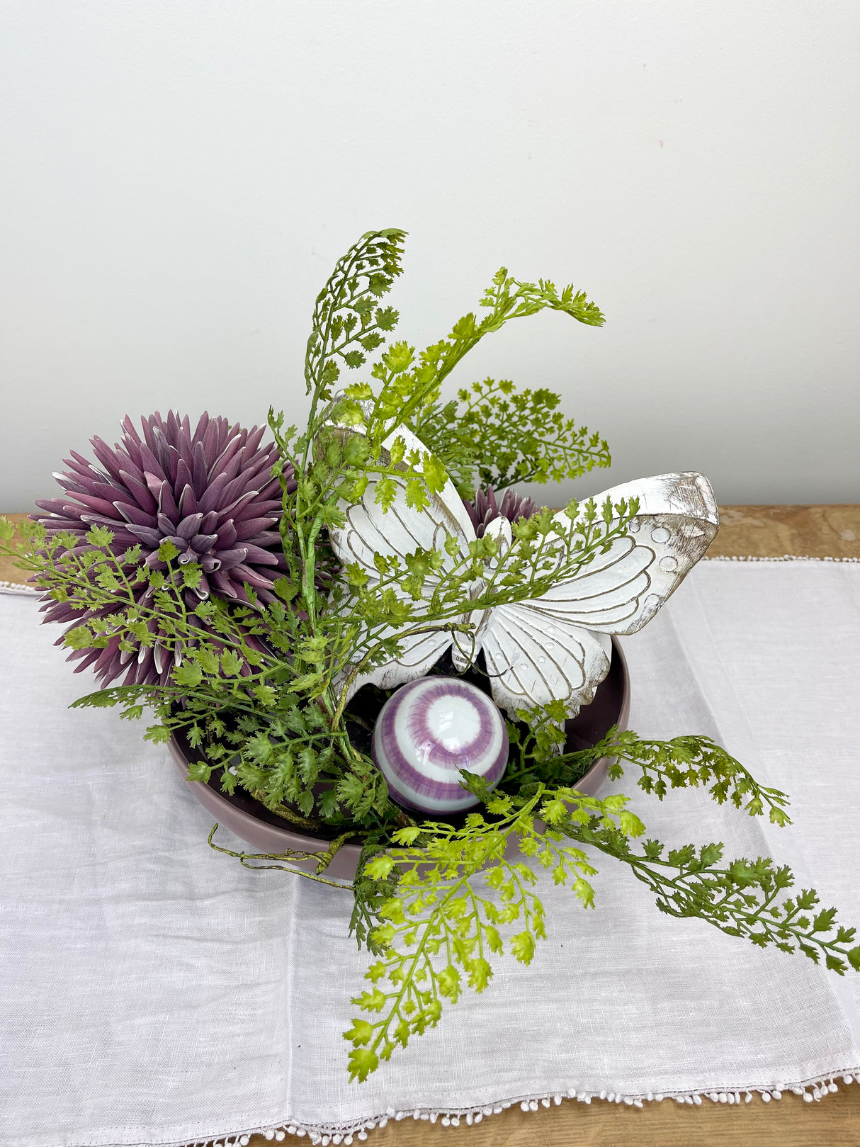 Purple Hand-Painted Stoneware Orbs - 3 Styles