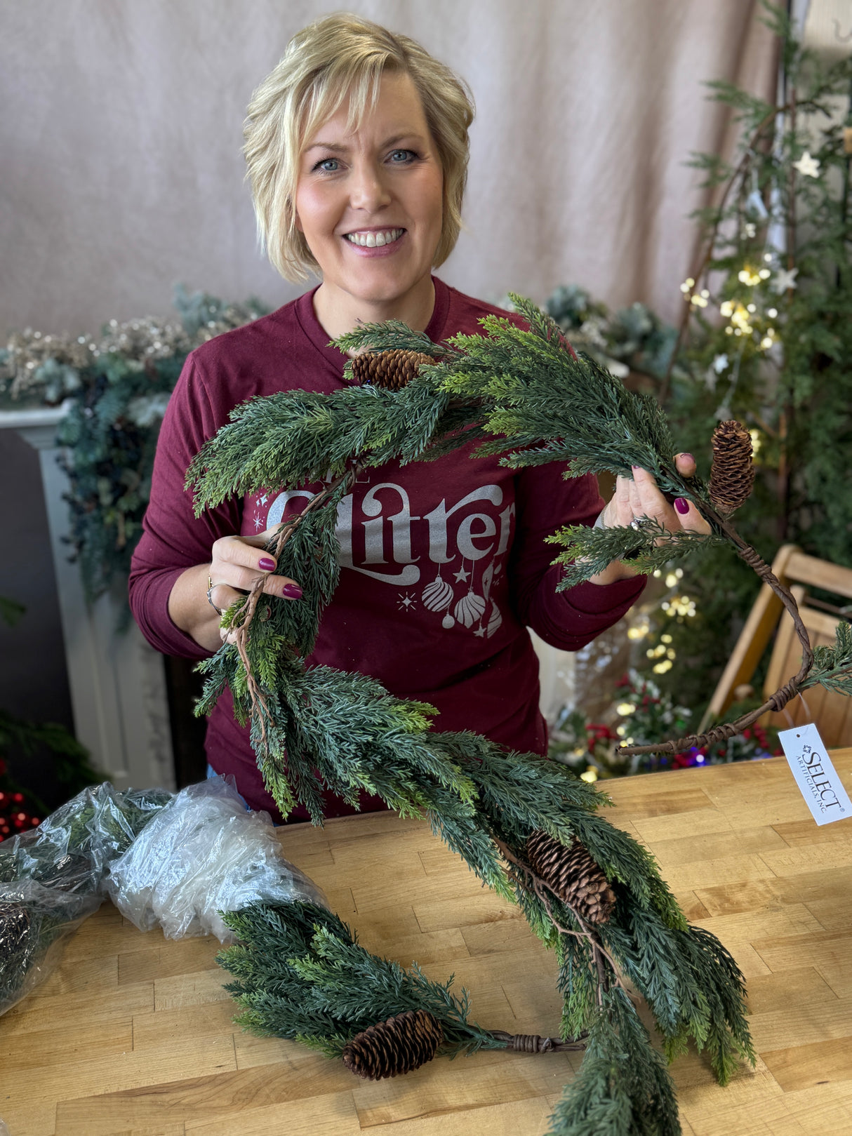 9' Calm Cedar Pine Garland