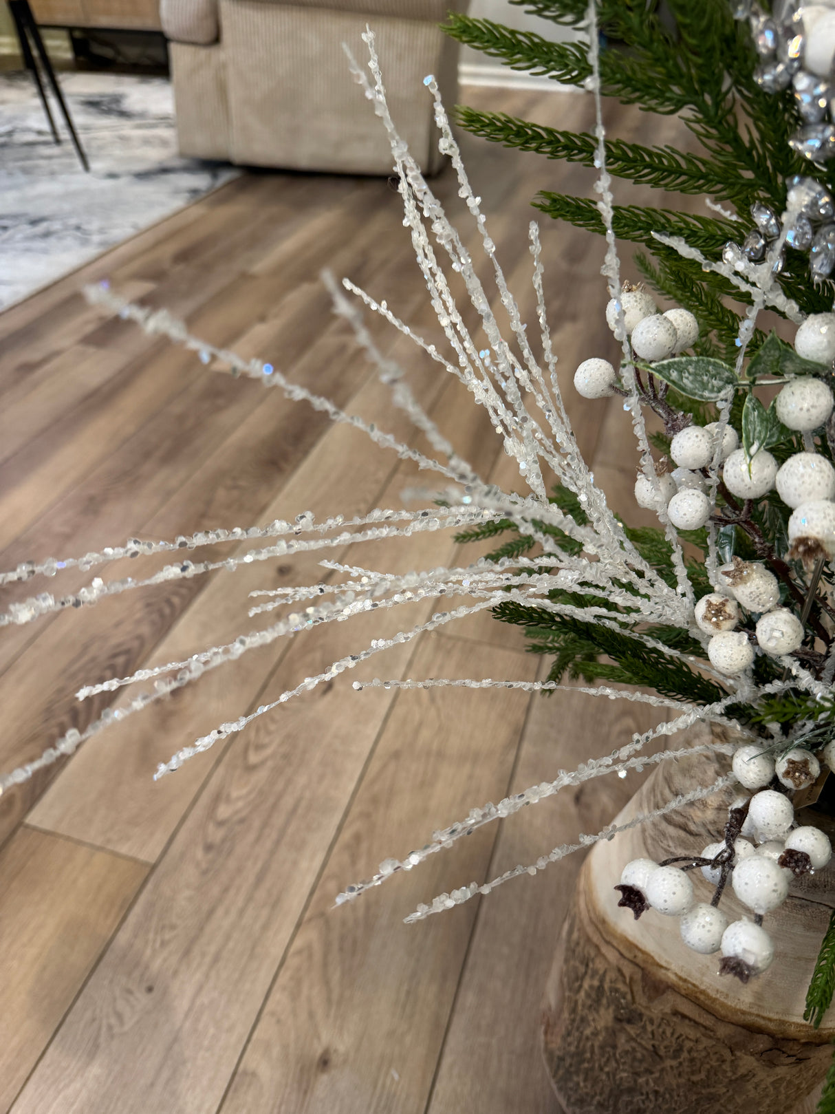 White Glitter Firework Spray