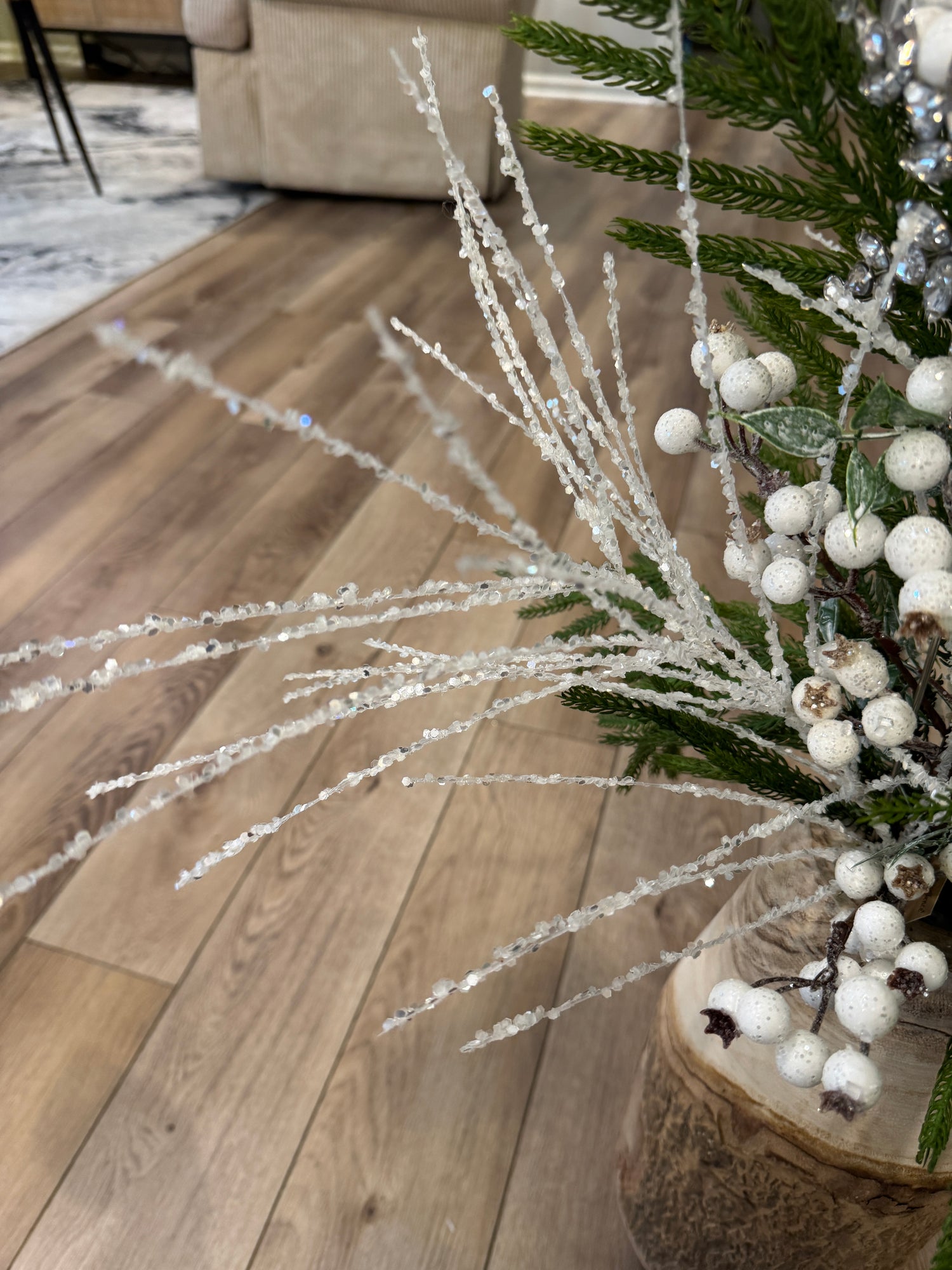 White Glitter Firework Spray