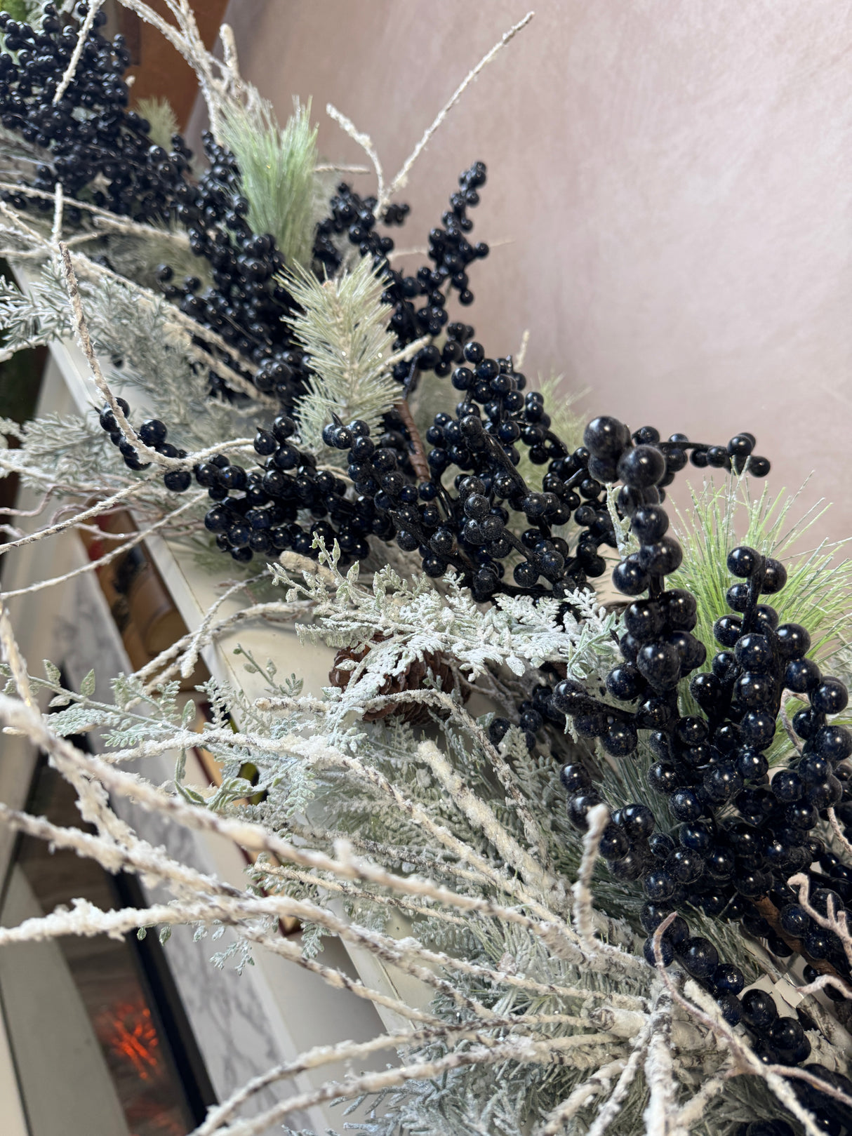 58" Bliss Navy Berry Garland