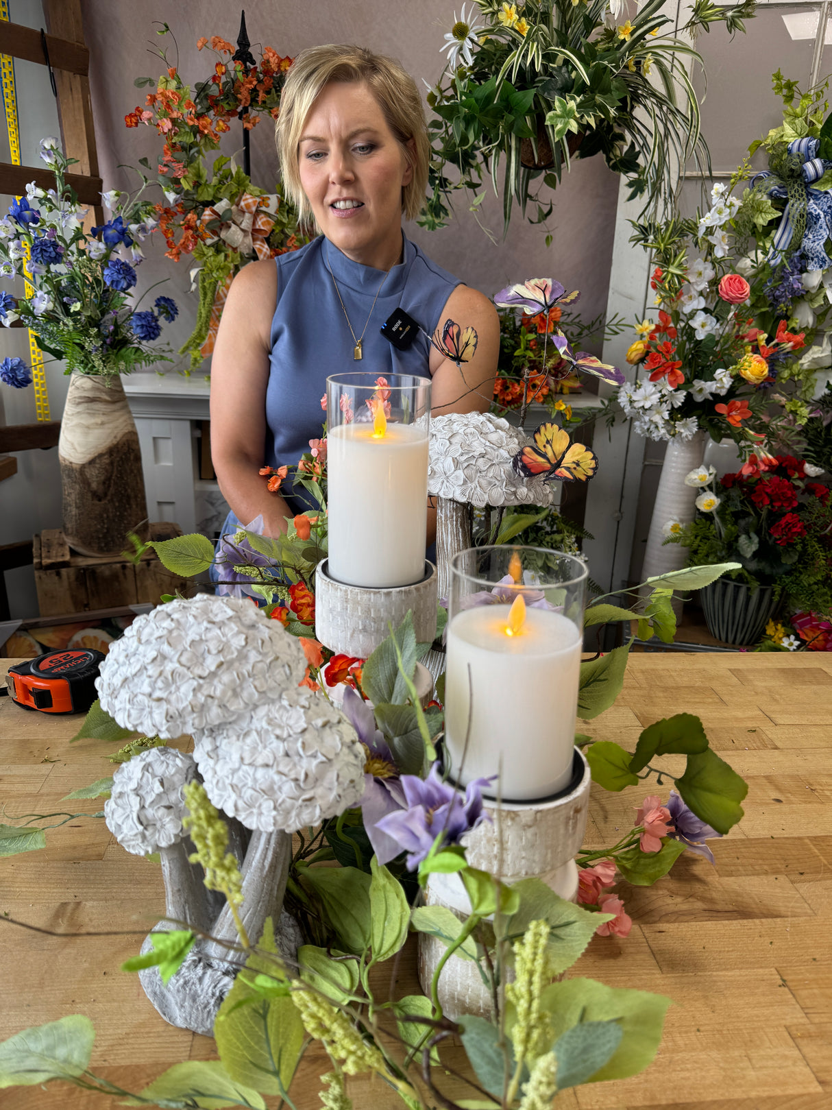 Whitewash Candleholder Set of 2