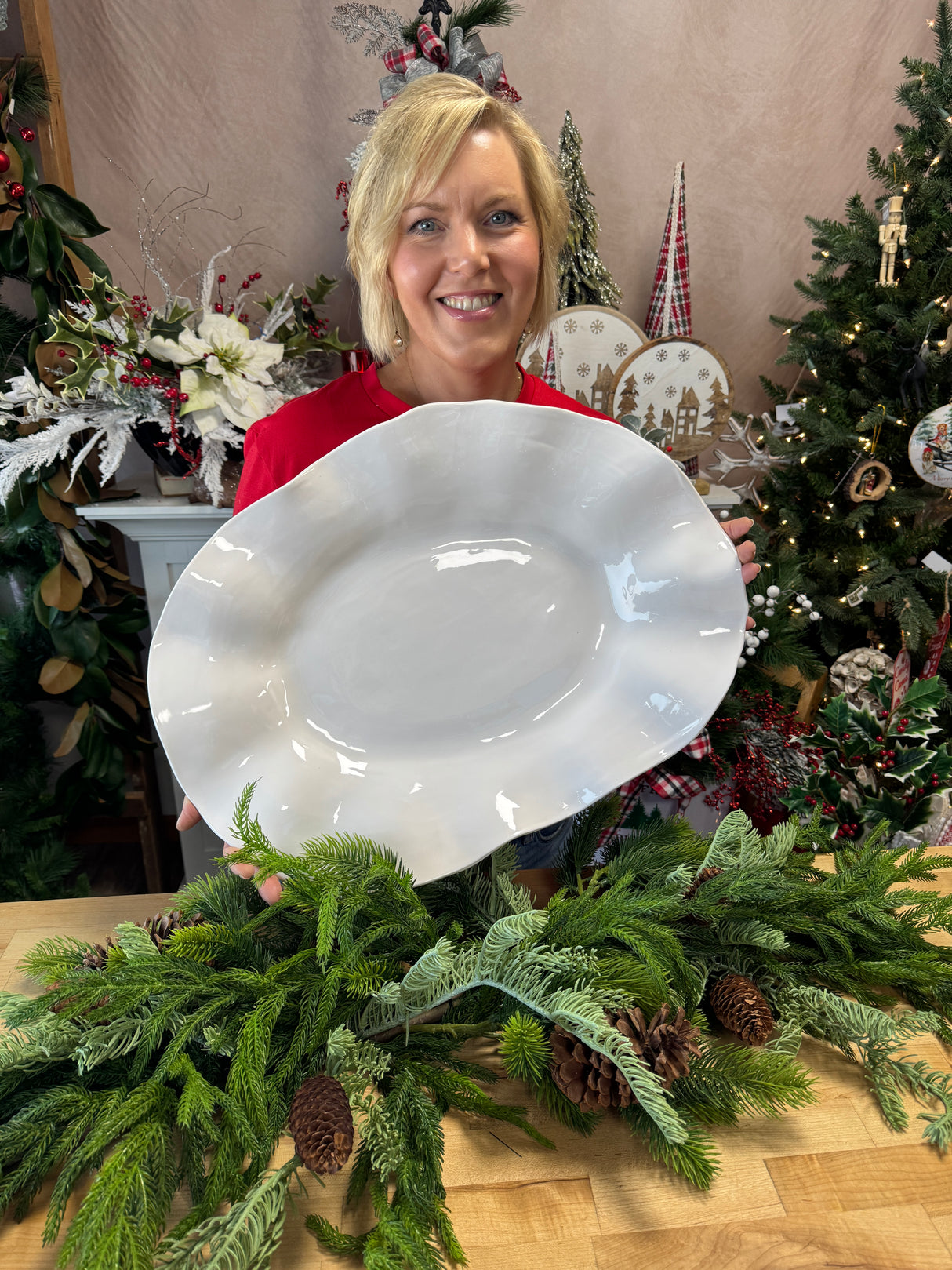 Large Wavy Melamine Serving Tray