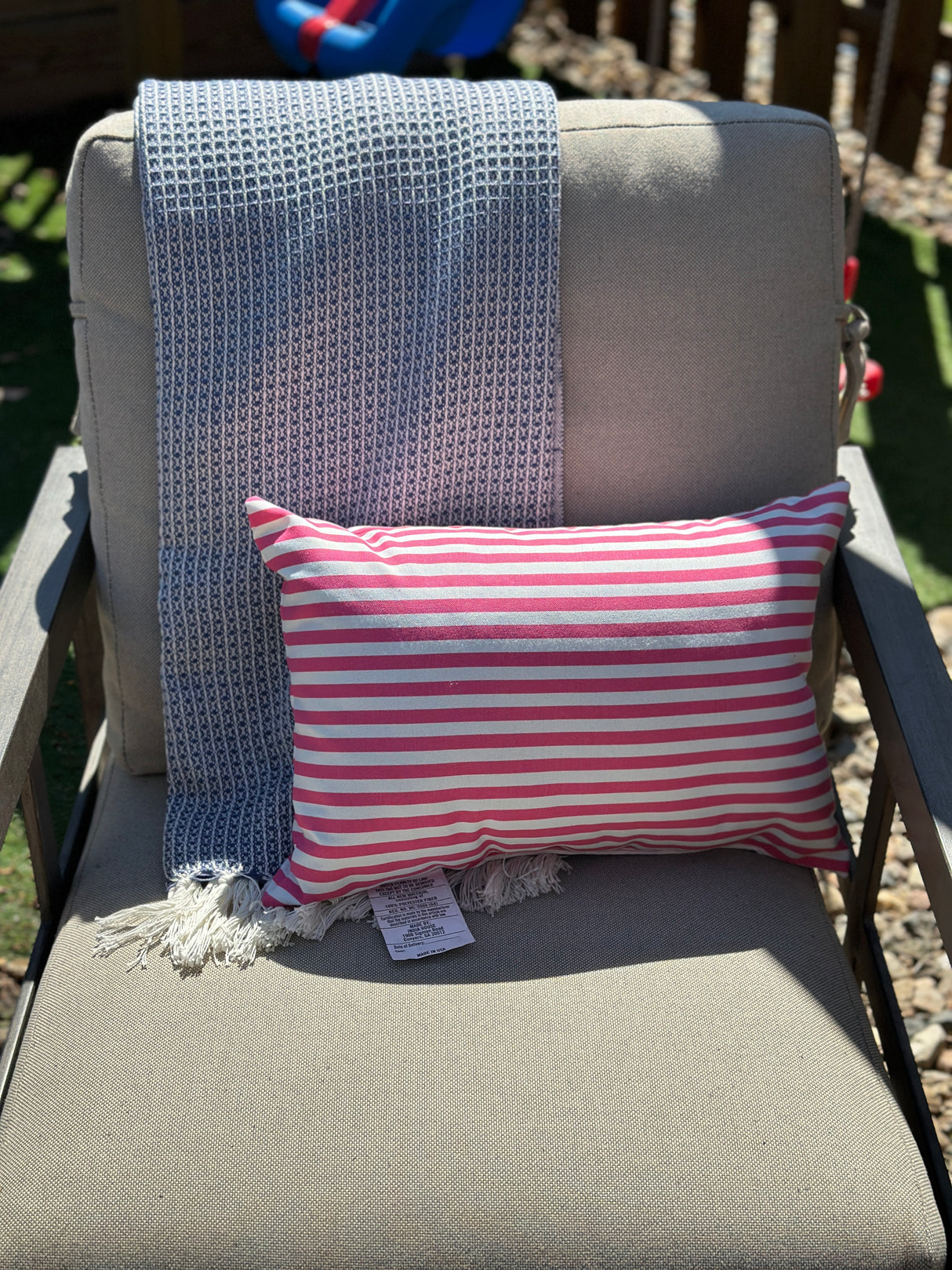 Indoor/Outdoor Indigo Trade Throw Blanket