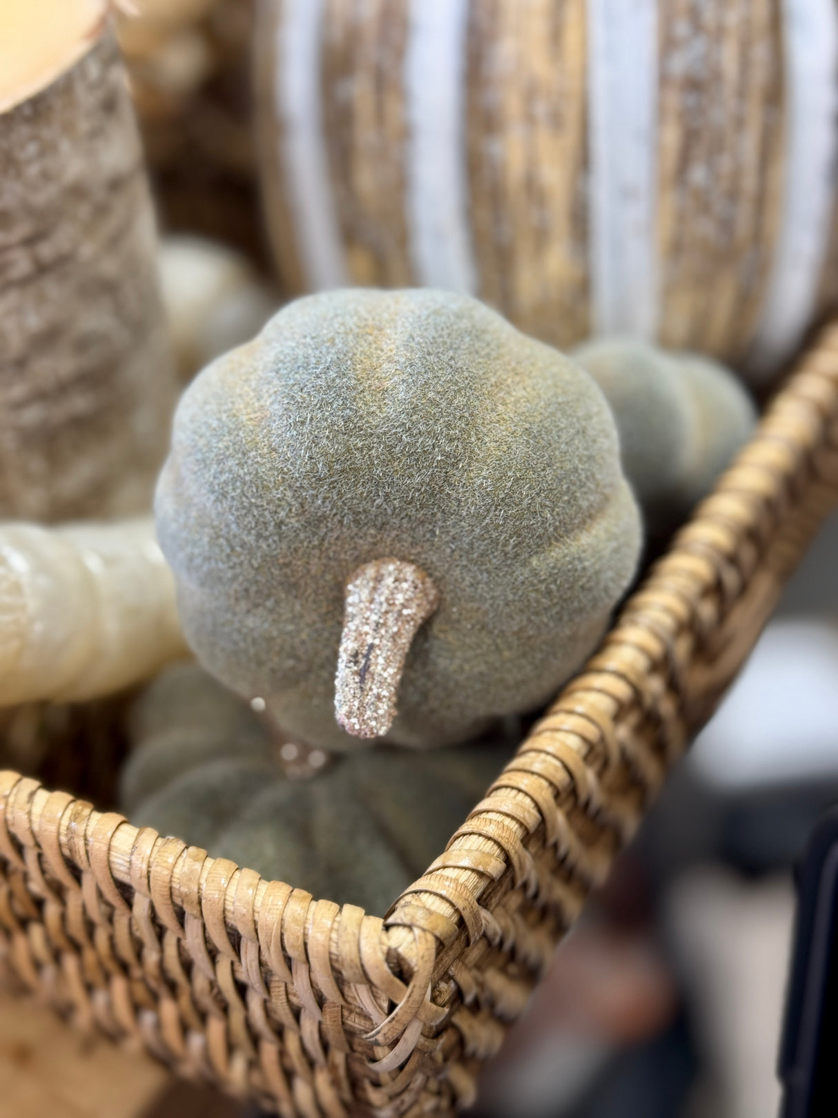 Crisp & Cool Taupe Pumpkin Bag