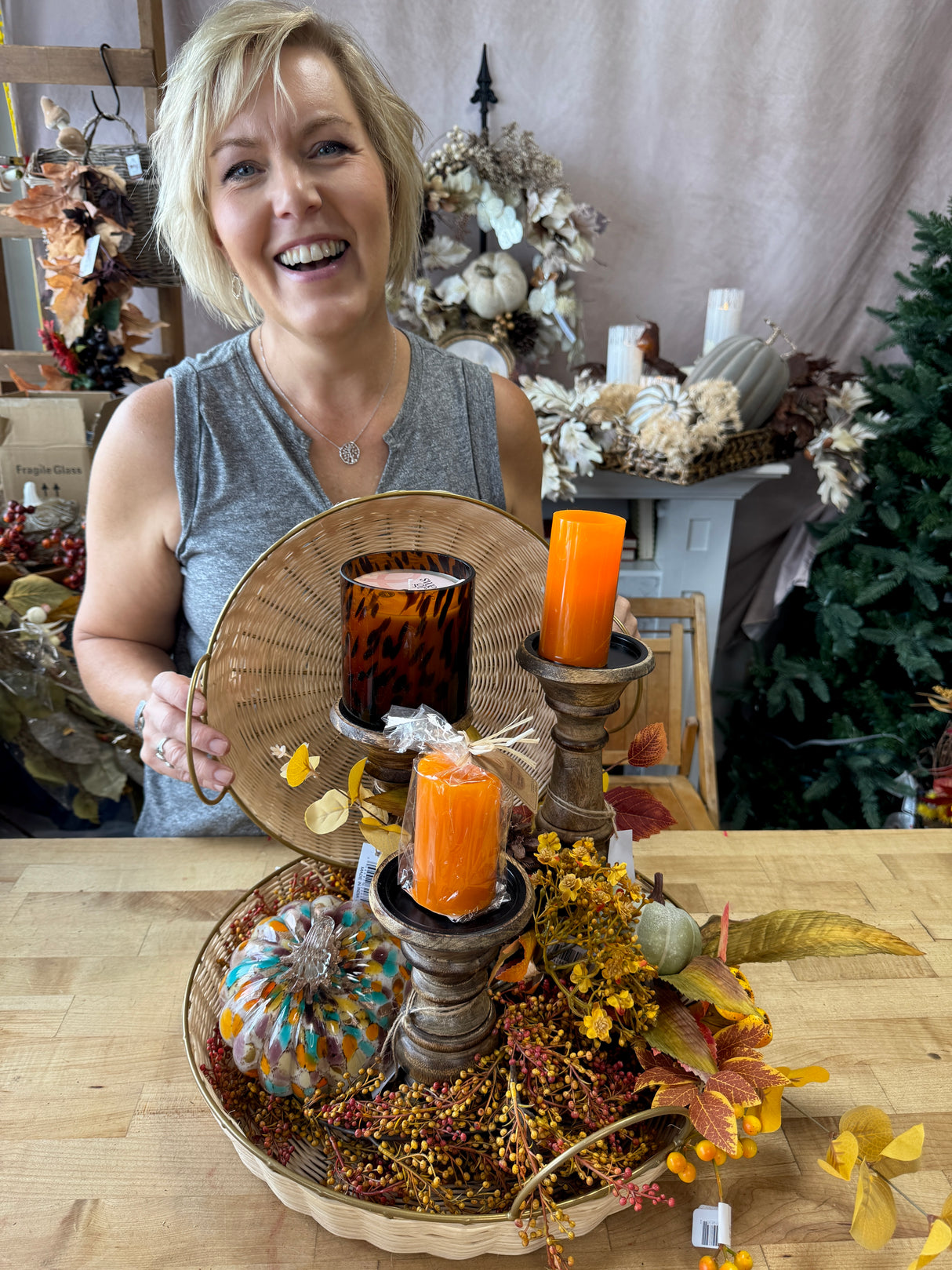Large Orange Votive LED