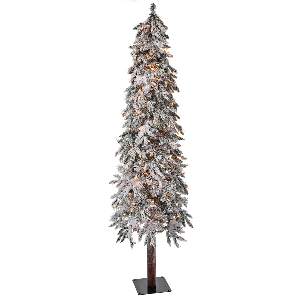 6' Twinkle Flocked Elk Pass Alpine