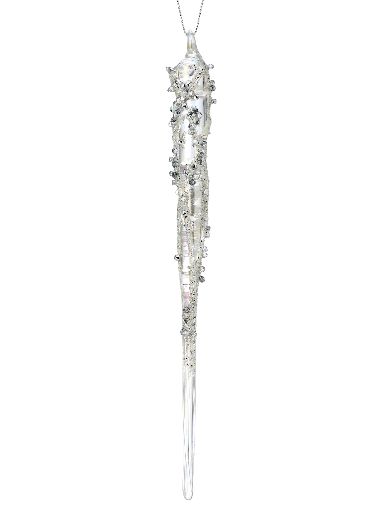 Glass Frosted Icicle Ornament