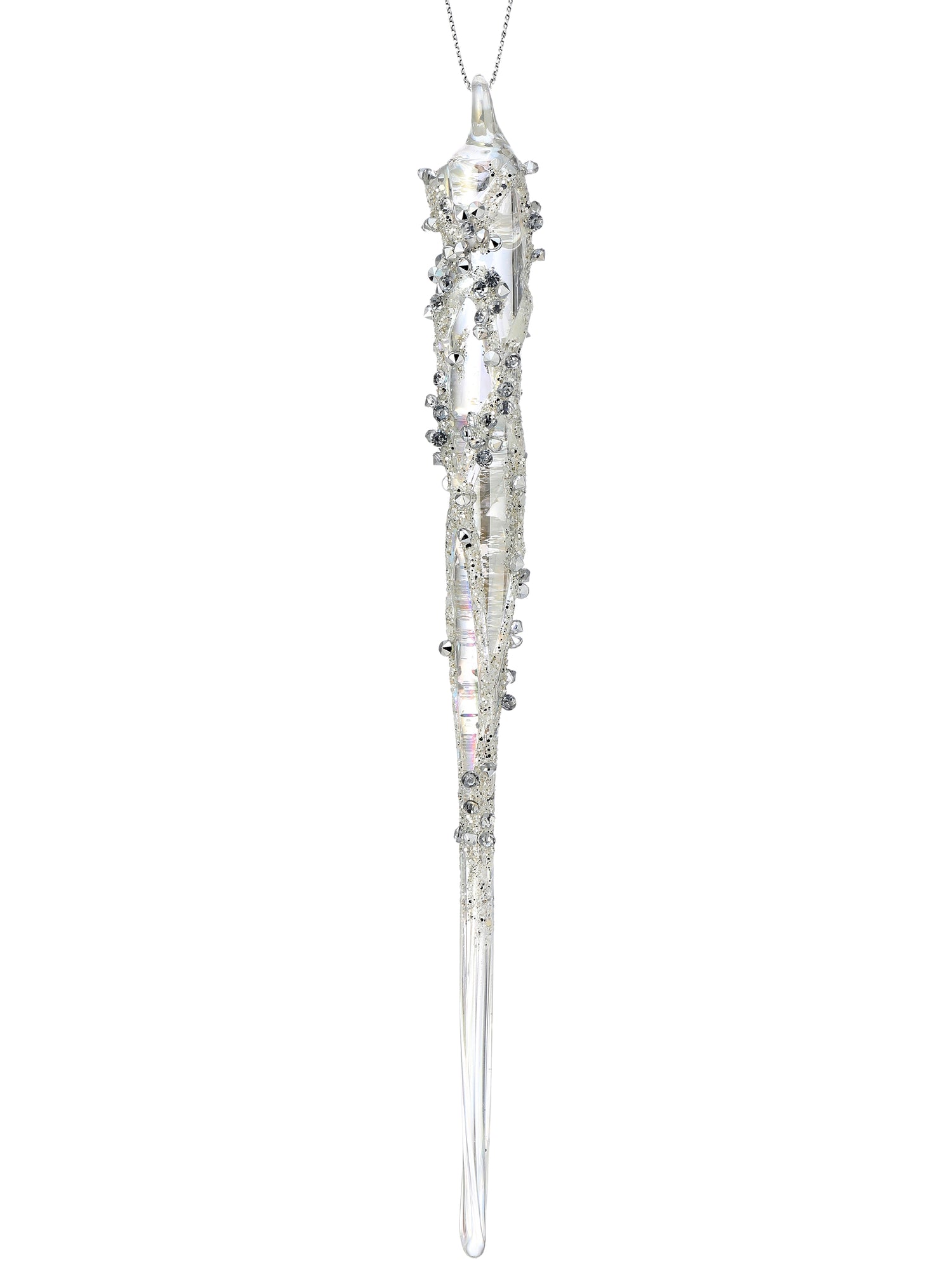 Glass Frosted Icicle Ornament