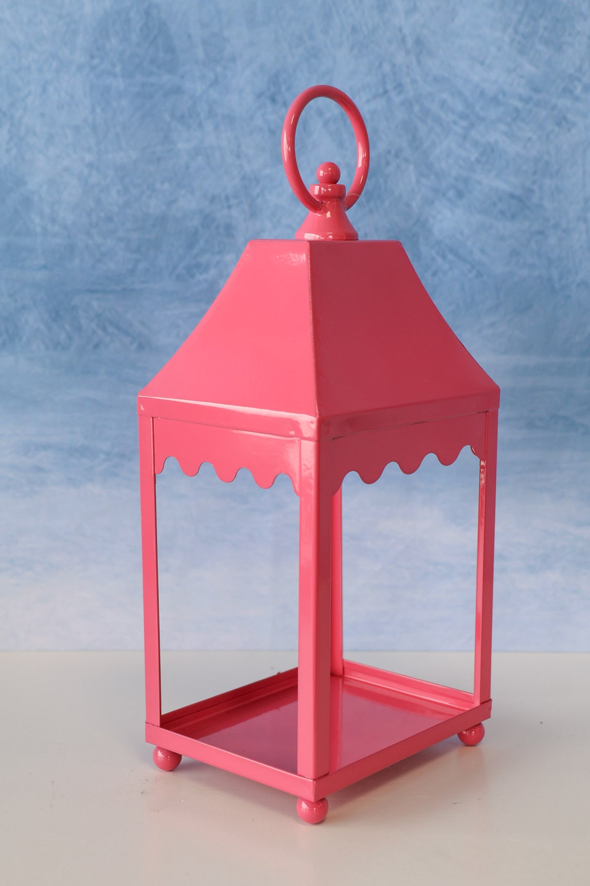 Small Pink Iron Lantern
