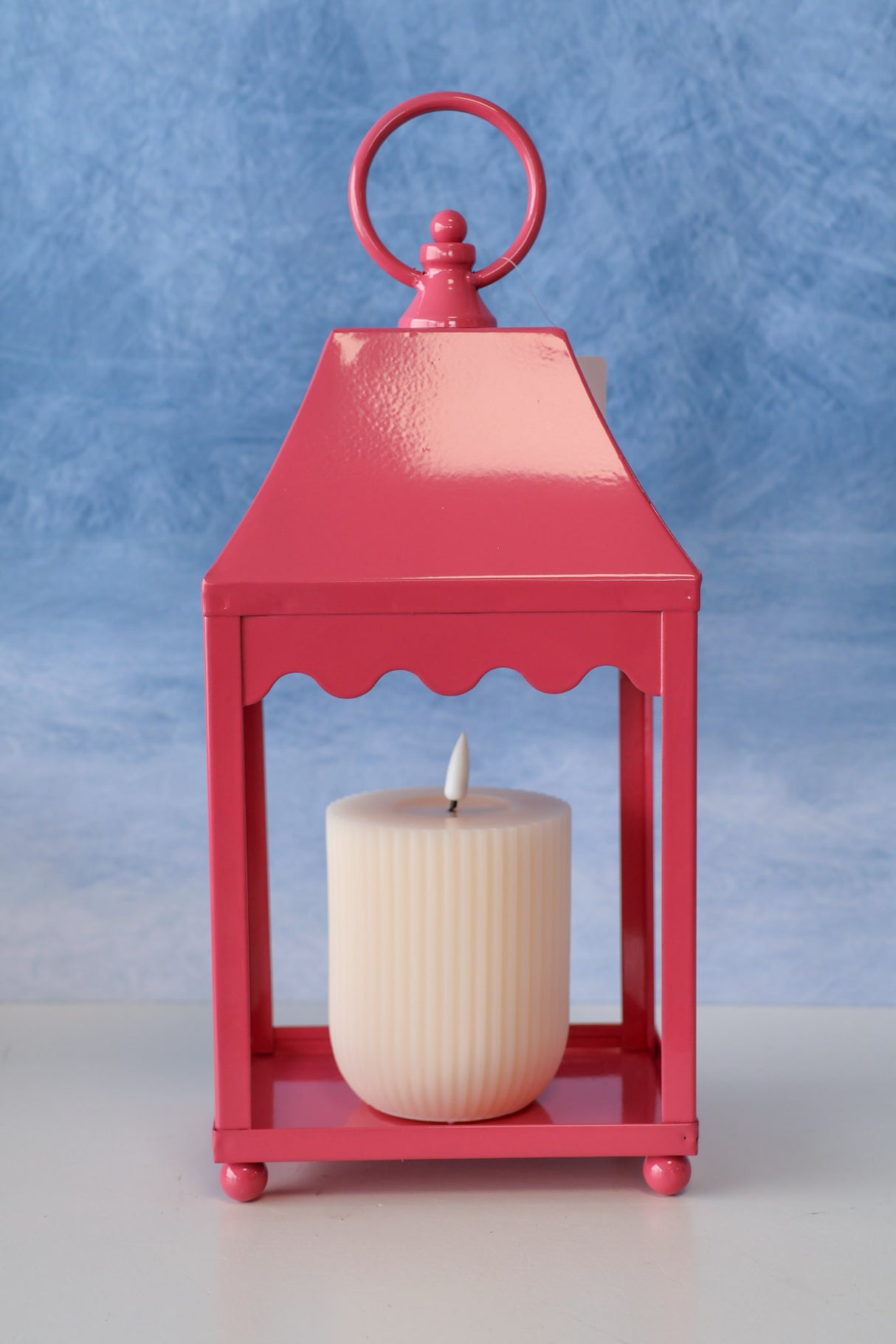 Small Pink Iron Lantern