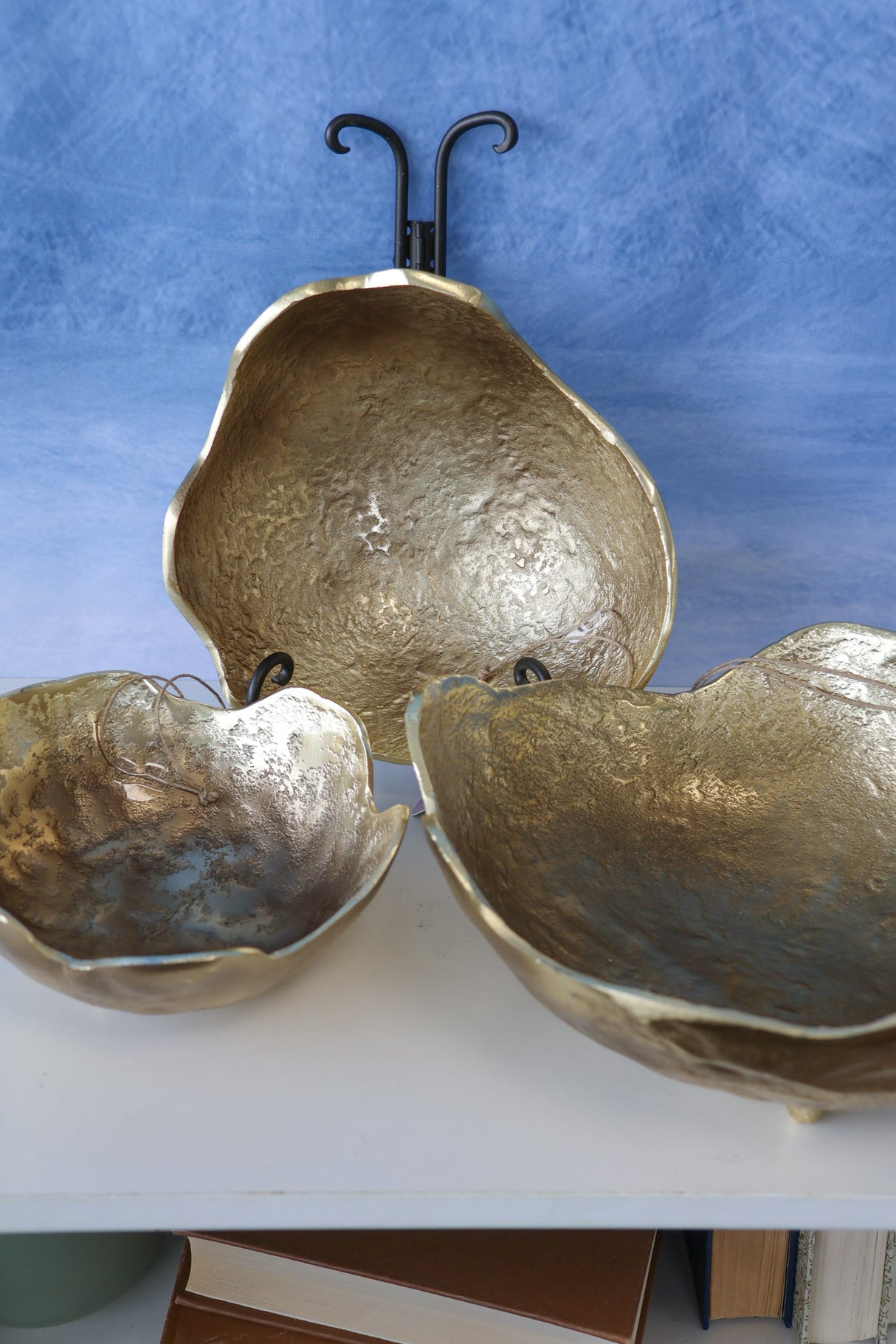 Gold Metal Organic Bowls -3 Sizes
