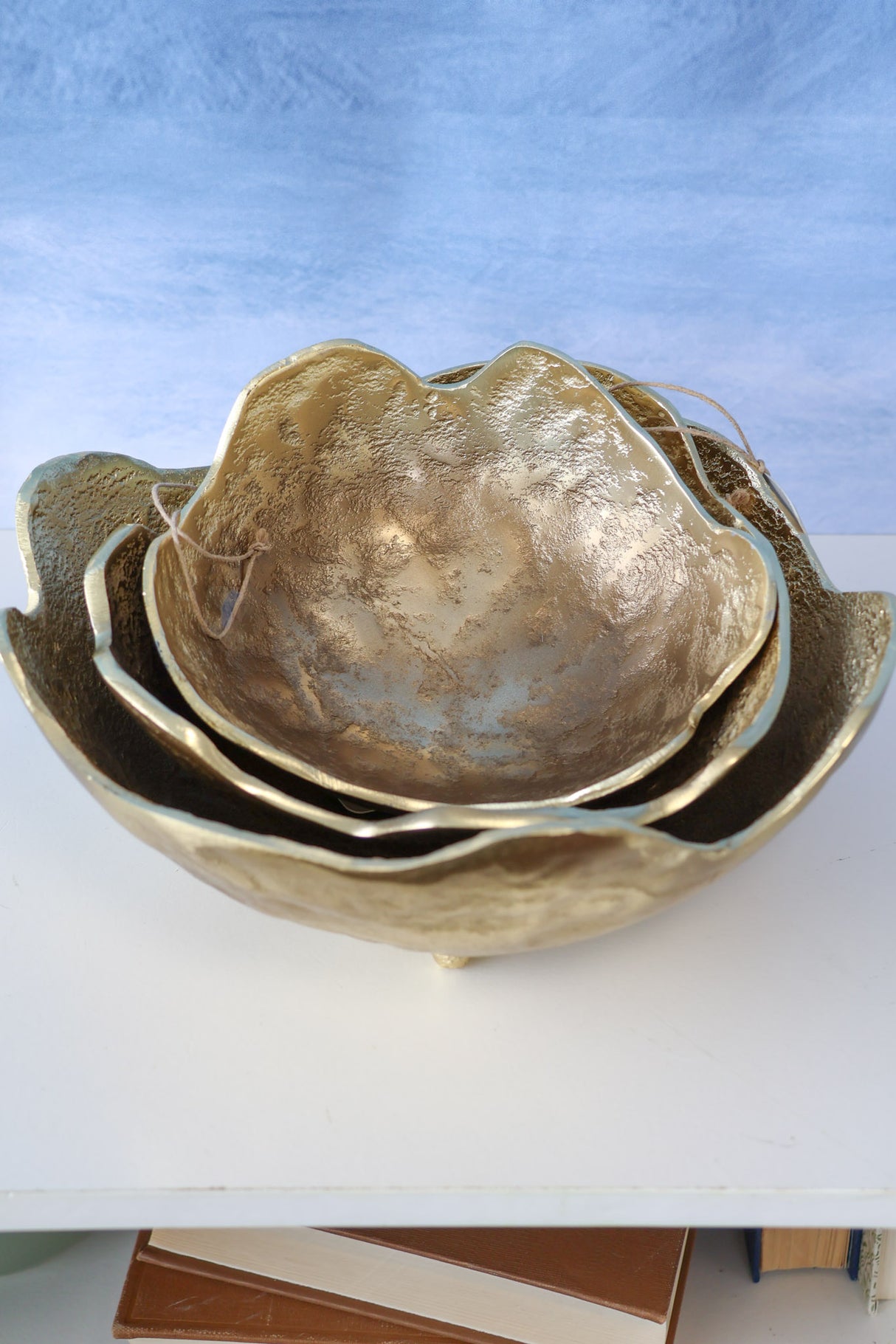 Gold Metal Organic Bowls -3 Sizes