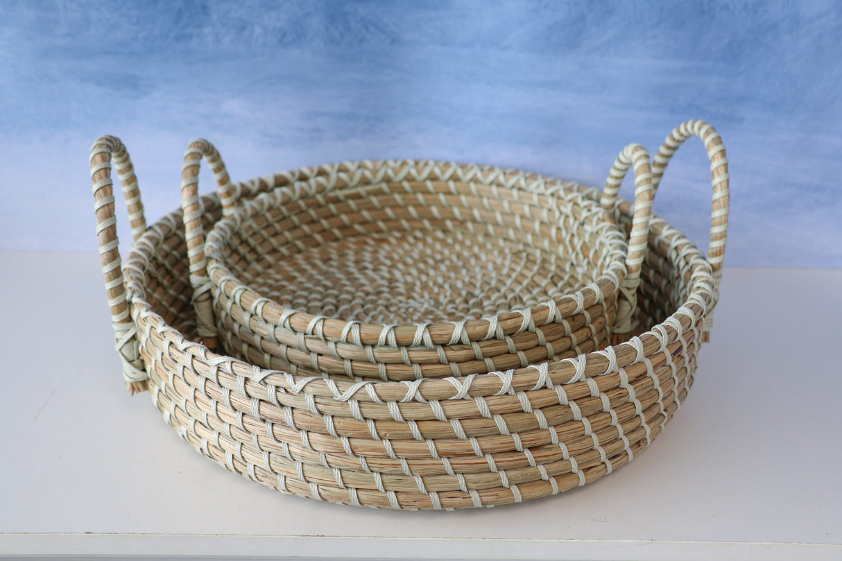Elizabeth Woven Round Tray - 2 Sizes
