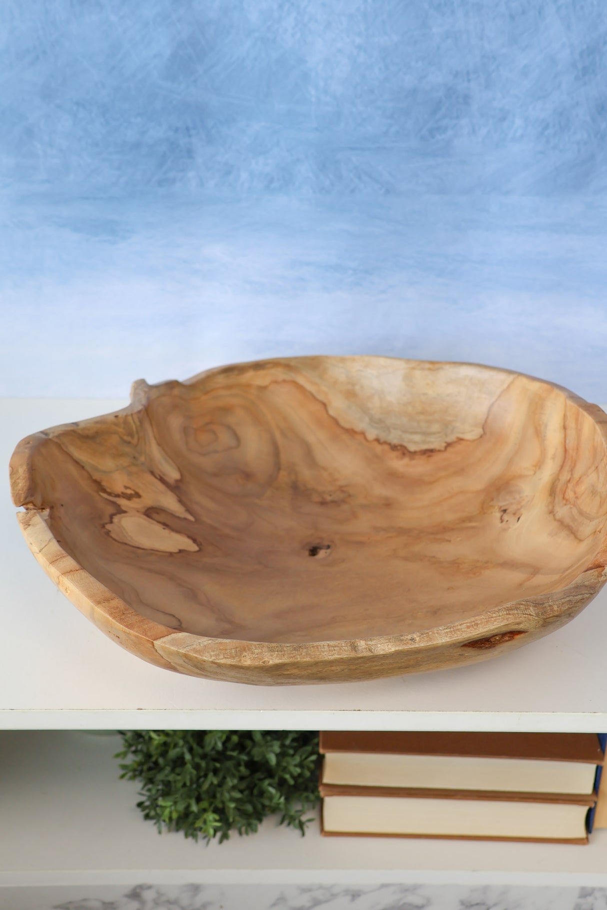 Large Wooden Carved Bowl