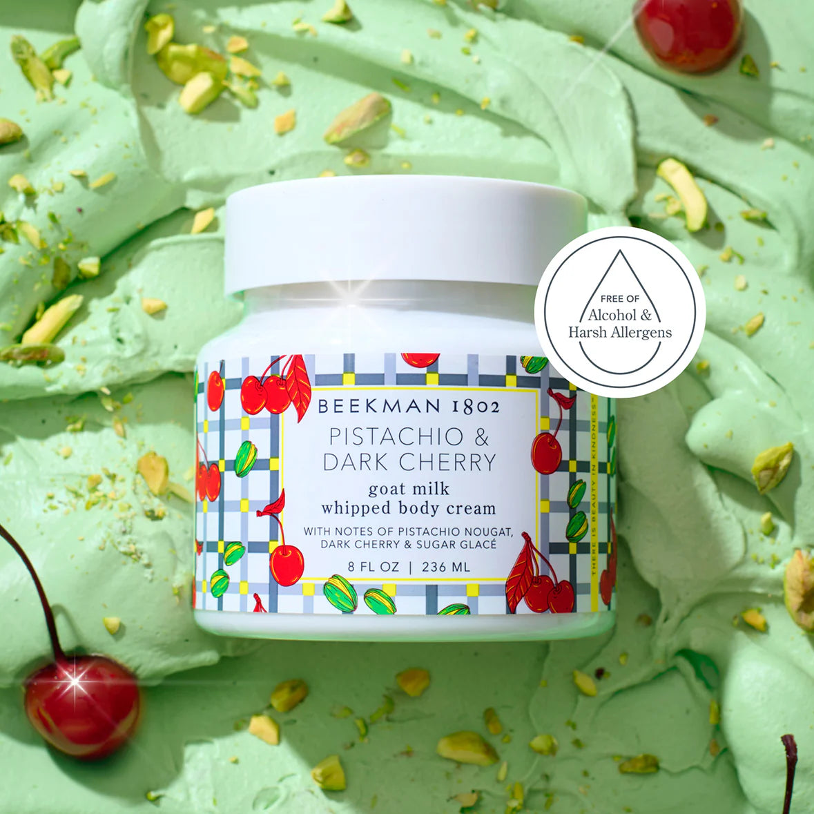 Pistachio & Dark Cherry Whipped Body Cream