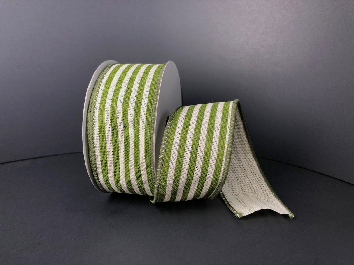 1.5" Moss Stripes Ribbon Bolt
