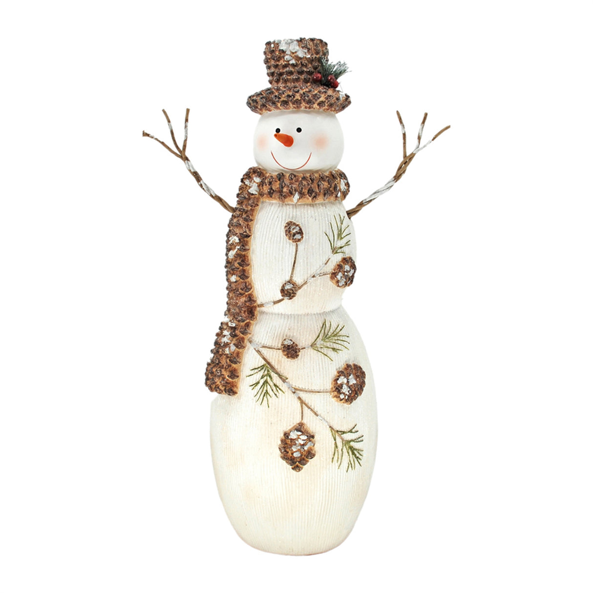 Large Resin Woodland Pines Snowman