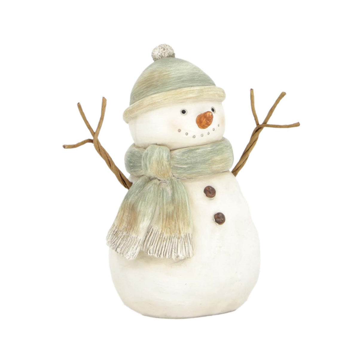 Sage Scarf Resin Snowman