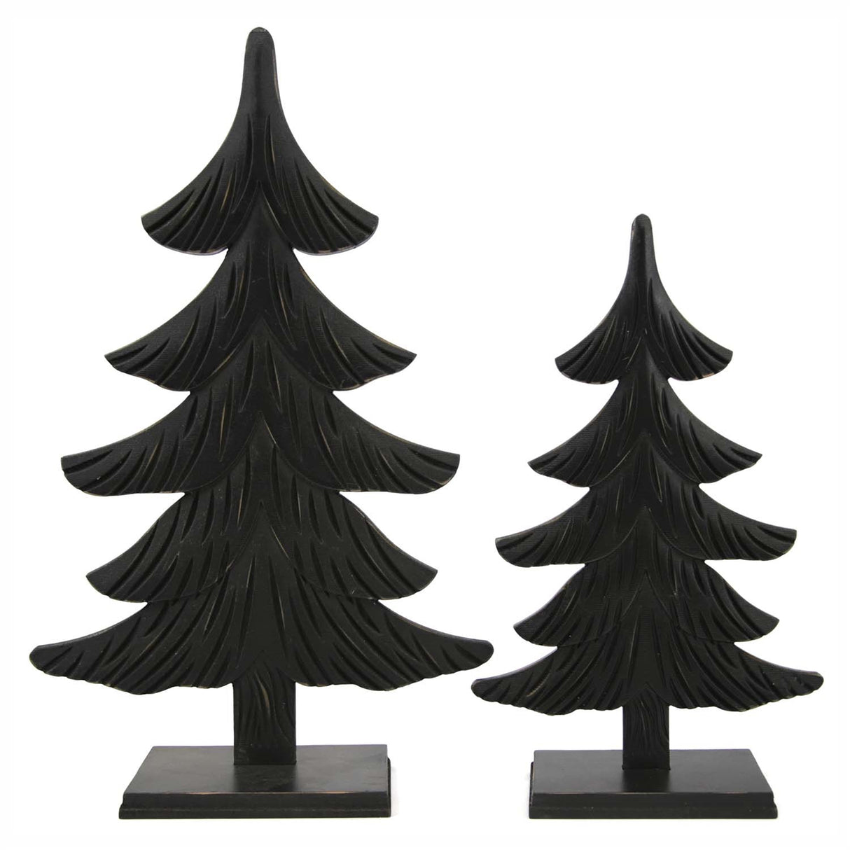 Black Textured Tree Set of 2