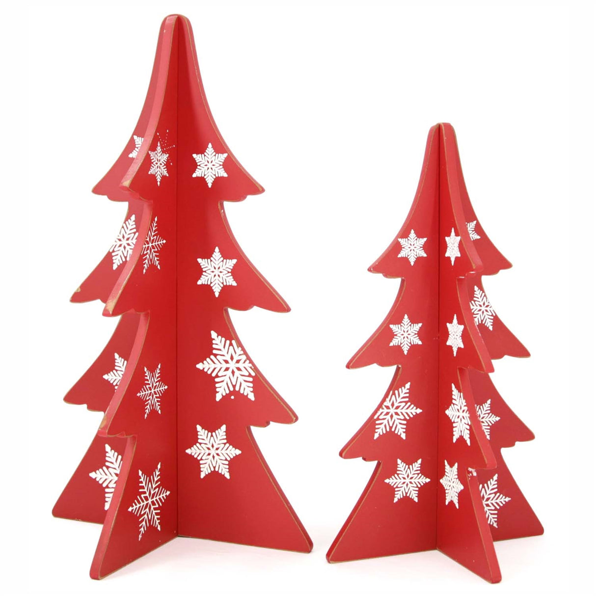 4-Sided Red Snowflake Tree - 2 Sizes