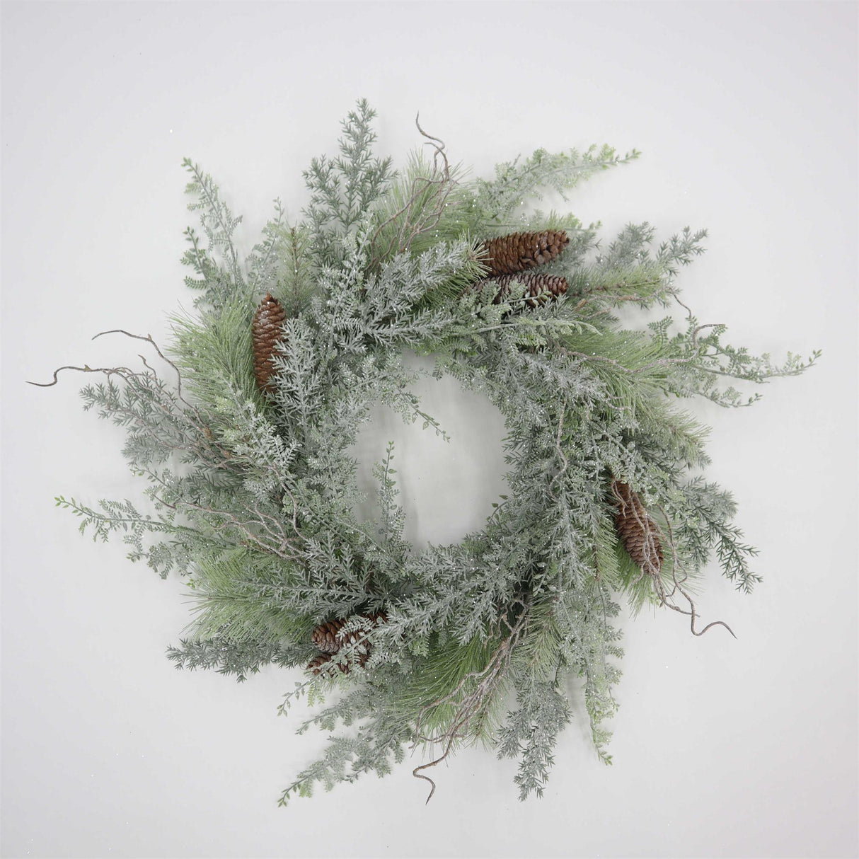 24" Snowflake Pinecone Wreath