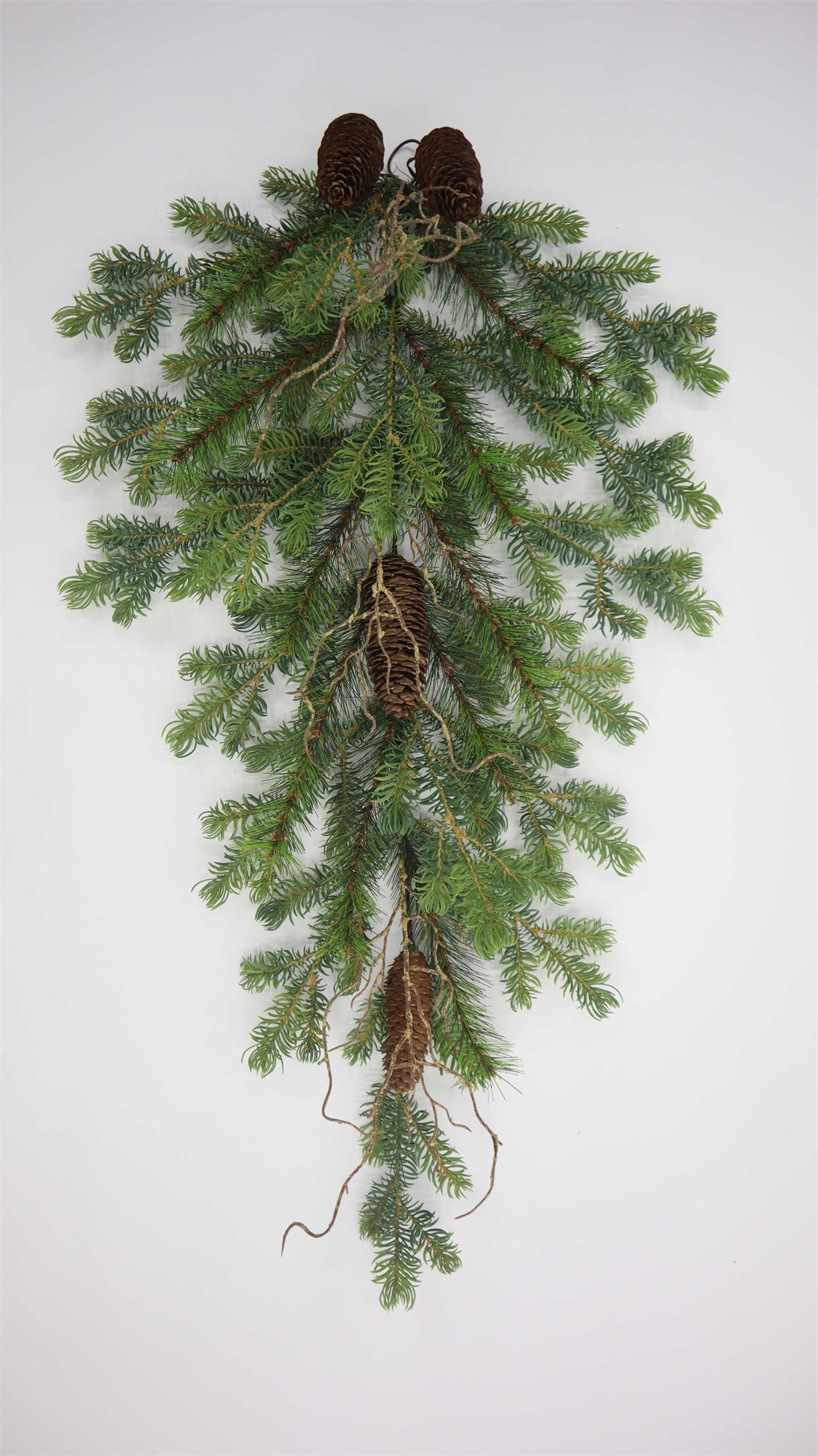 30" Wish Noble Fir & Pinecone Teardrop