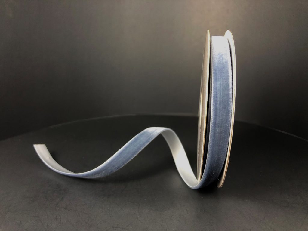 Mini Dusty Blue Velvet Ribbon Bolt