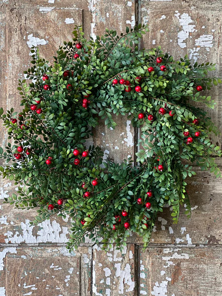 24" Lively Berry Bough Wreath