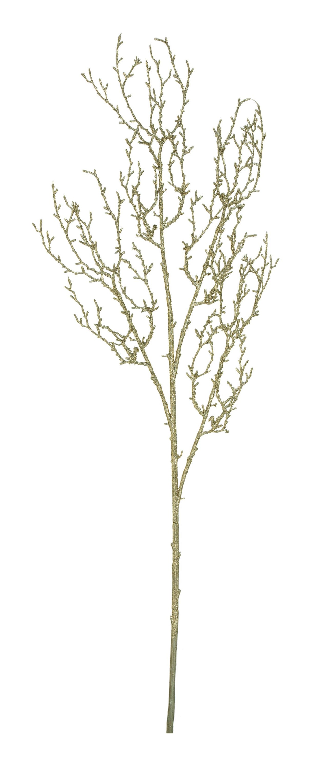 Champagne Glittered Twig Spray