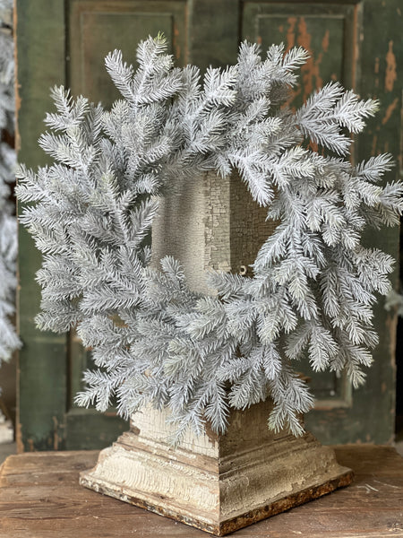 24" Snowy Sitka Spruce Wreath
