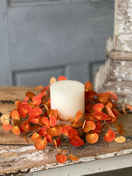 Setting Sun Leaves Candle Ring