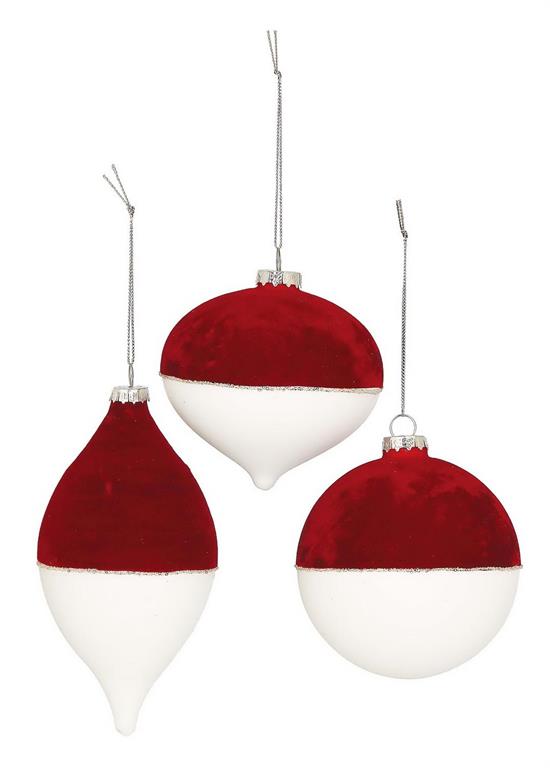 Flocked & Matte Ornament - 3 Styles