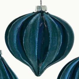 Velvet Sky Blue Glass Ornament - 3 Styles
