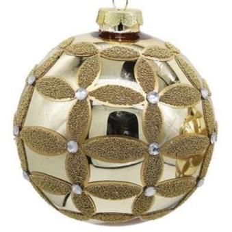 Champagne Lattice Glass Ornament - 3 Styles