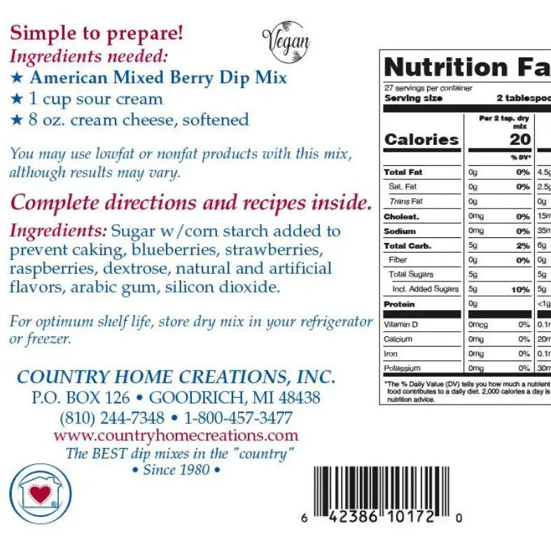 American Mixed Berry Dip Mix