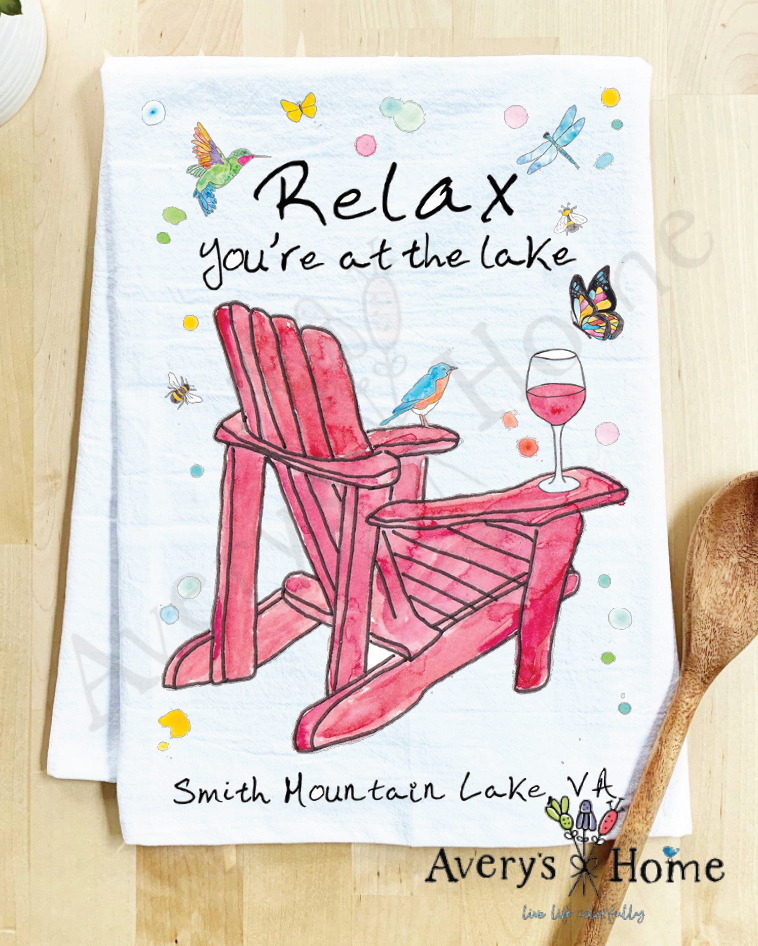 Relax At the Lake Tea Towel