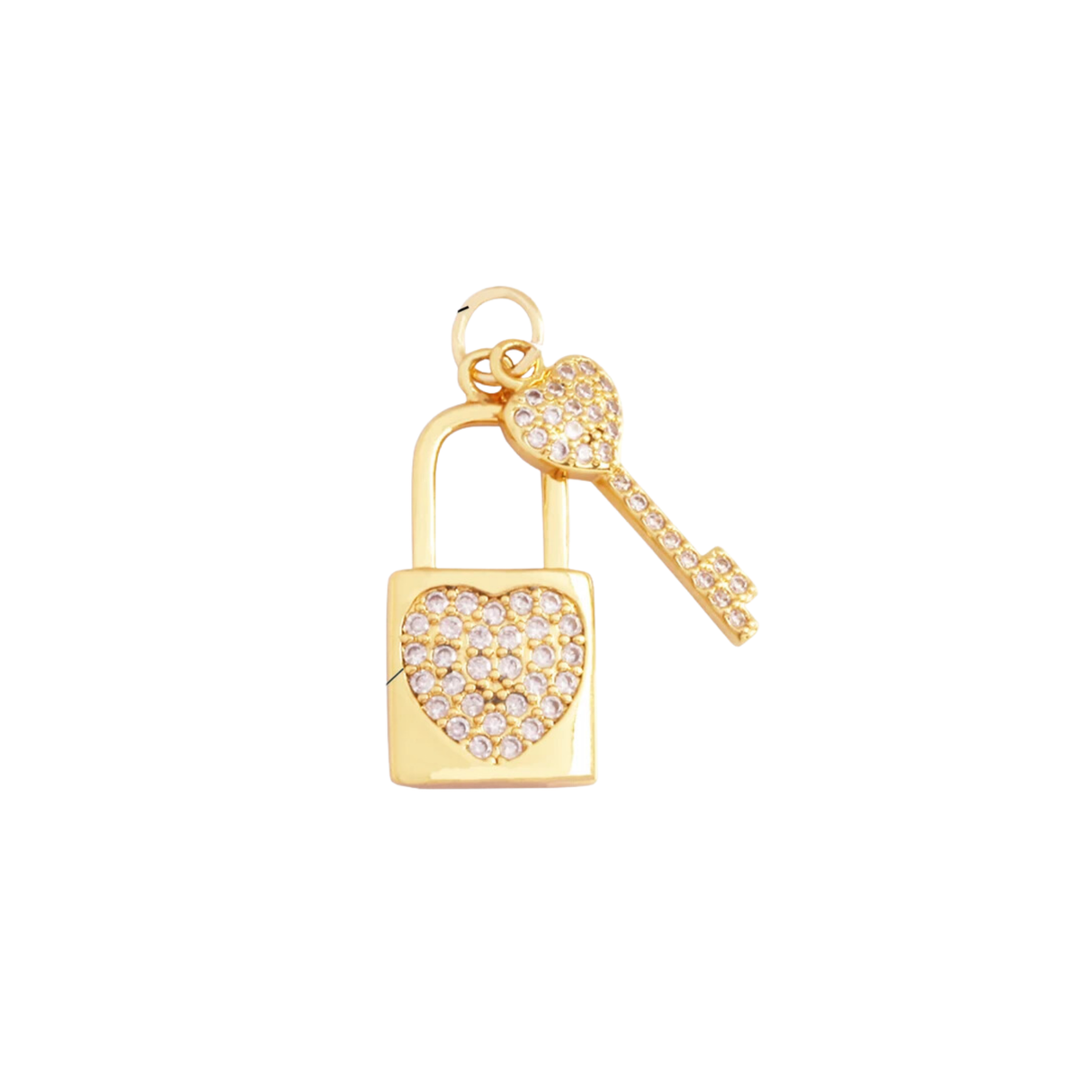 Lock & Key ~ 18k Gold Plated Charm