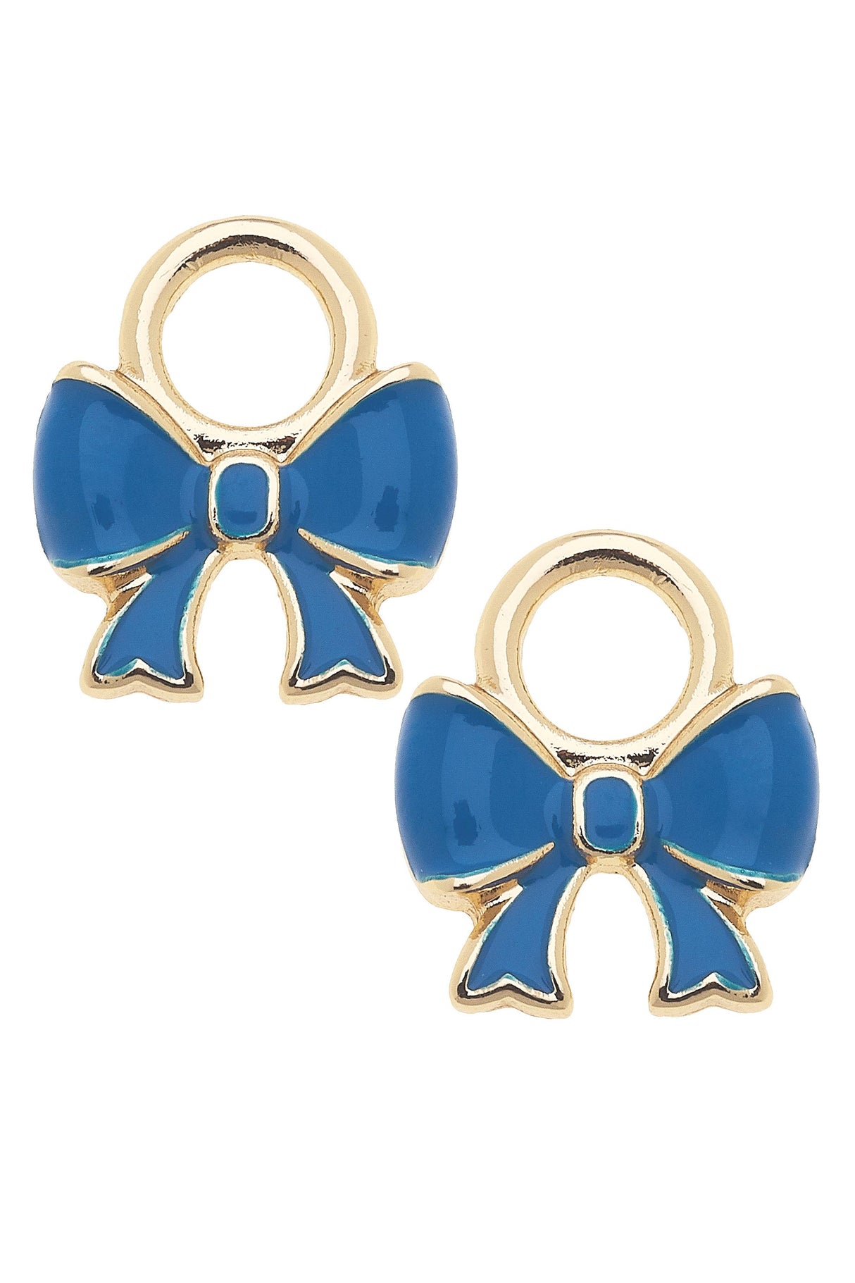 Blue Enamel Bow Huggie Charm