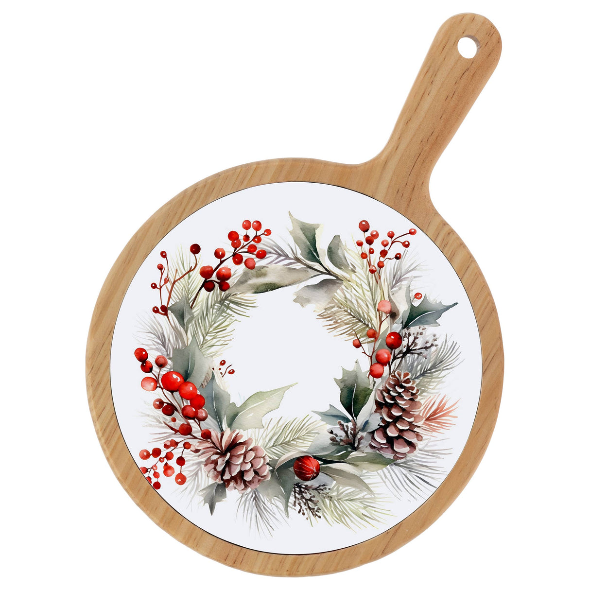 Delicate Wreath Ceramic & Bamboo Cheese Board