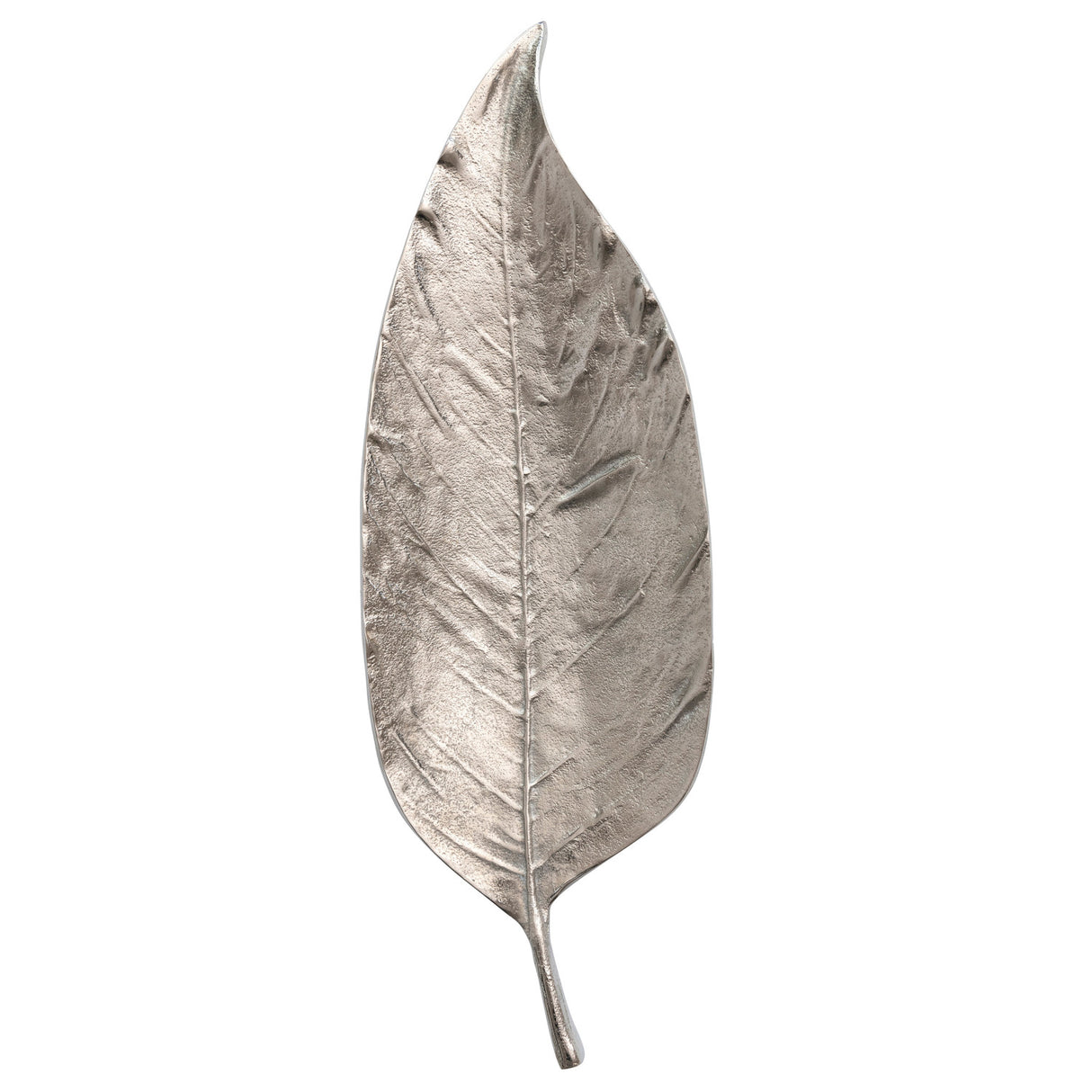 Aluminum Leaf Shaped Tray, Nickel Finish